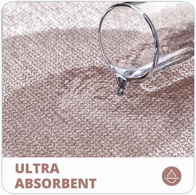 Toilet Rugs U Shaped Bathroom Rug,Machine Washable Non Slip Quick Dry Super Absorbent Ultra Thin Toilet Mats for Bathroom Toilet.Beige,1'8"x2'(20x24inch)