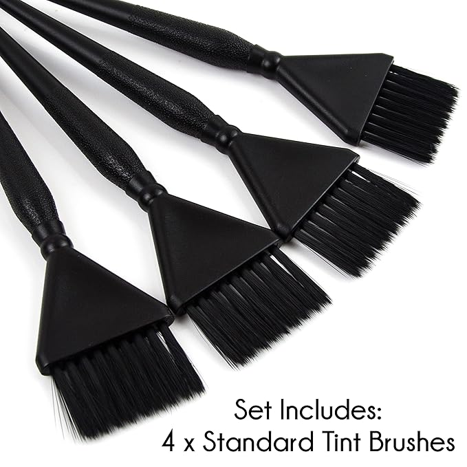 Classic Hair Dye Brushes - 4 Standard Size Tint Brushes for Hair Color - Hair Dye Brush Applicator - Hair Coloring Brush - Color Brushes for Hair Salon - Highlight Brush