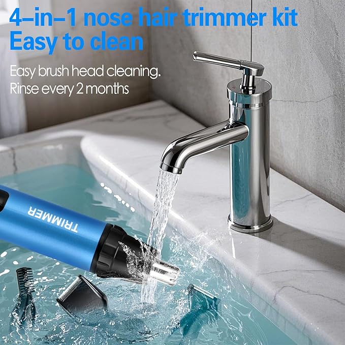 Nose Hair Trimmer for Men, Ear and Nose Hair Trimmer for Women,Sideburn,Eyebrows Hair Trimmer, Electric Facial Hair Remover with LED display, Rechargeable, Waterproof for Home, Travel Business