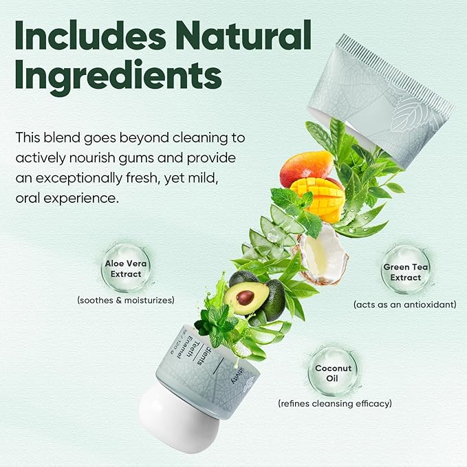 MySmile Fluoride Free Toothpaste, Nano Hydroxyapatite for Sensitive Teeth, Strengthens Enamel, Supports Remineralization & Bright Teeth, Freshens Breath for Adults, SLS Free, Natural Misty Mint, 4.2oz