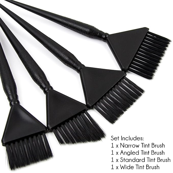 Hair Dye Brush Set - 4 Color Brushes for Hair Salon - Hair Color Brush Applicator Set - Balayage Brush - Hair Tint Brush - Hair Dying Brush - Hair Coloring Kit