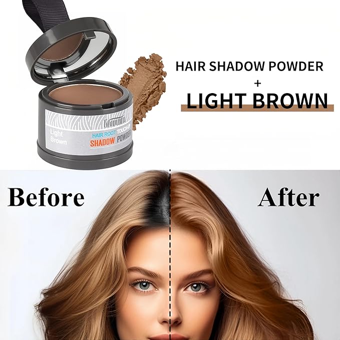 gowwim Root Touch Up, Hair Powder for Instantly Concealing Hair Loss, Receding Hairline & Beard, Eyebrow Powder, 0.14oz/4g
