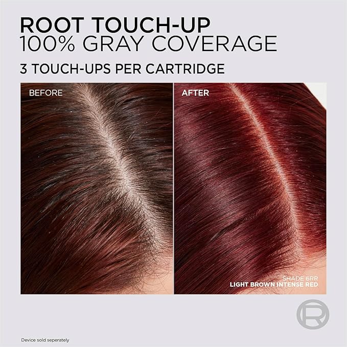 L'Oreal Paris Colorsonic Permanent Hair Dye Cartridge, Hair Color for Root Touch Up, Gray Coverage or All Over Color in just 5 Minutes, 6RR Light Intense Red Brown (Coloring Device Sold Separately)