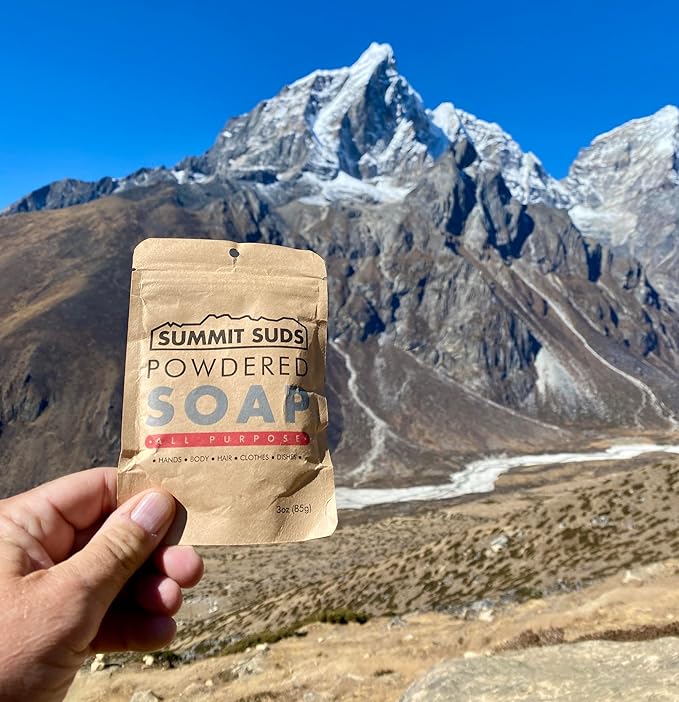 Outdoor Powdered Soap - Light Weight Backpacking soap for All Outdoor Recreation Like Hiking and Camping.