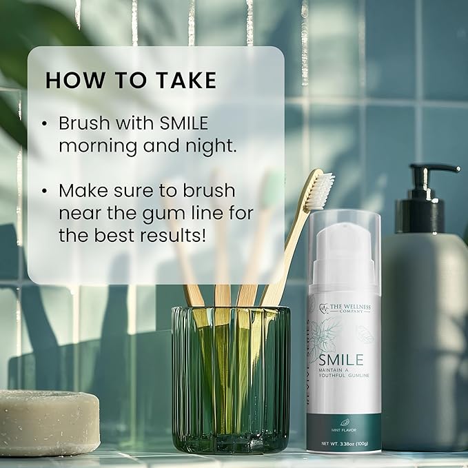 Smile Toothpaste - Gum Health, Natural Whitening, Smooth Feel - Flouride-Free, Peroxide-Free, BPC-157 Peptide