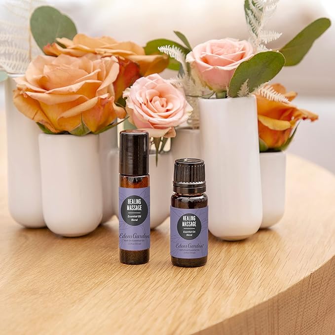 Edens Garden Healing Massage Essential Oil Blend- 100% Pure Premium Grade, Undiluted, Natural, Therapeutic, Aromatherapy, The Best for Diffusing, Skin, Face, Kid Safe 10 ml (.33 fl oz)