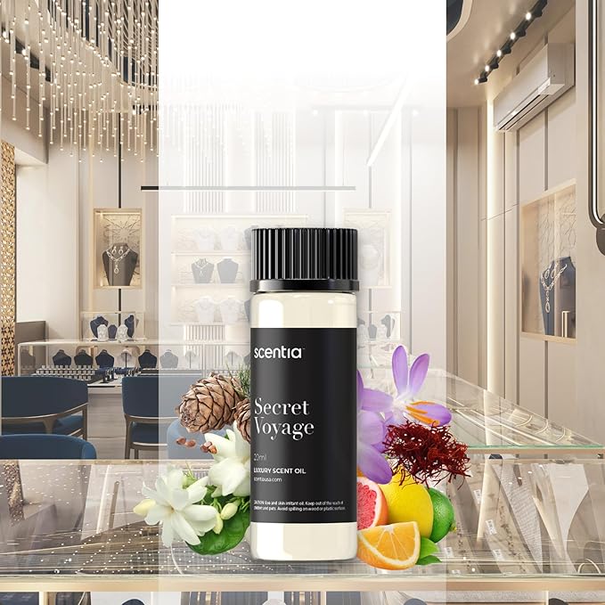 Scentia Hotel Diffuser Oil Inspired by The Baccarat Hotel Scent - 20 mL 0.67 fl oz - Essential Oil Blend of Cedar &Jasmine for Aromatherapy & humidifiers - Secret Voyage - Thanksgiving & Holiday Gift
