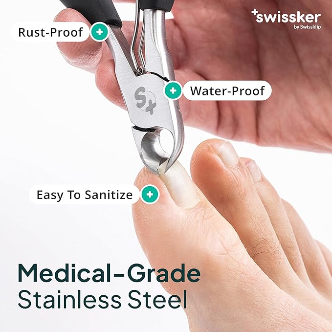 Swissker by Swissklip Toenail Clippers | Heavy Duty Toe Nail Clippers I Toenail Clippers for Thick Nails I Big Toe Nail Clippers for Thick Toenails I Heavy Duty Nail Clippers for Thick Nail