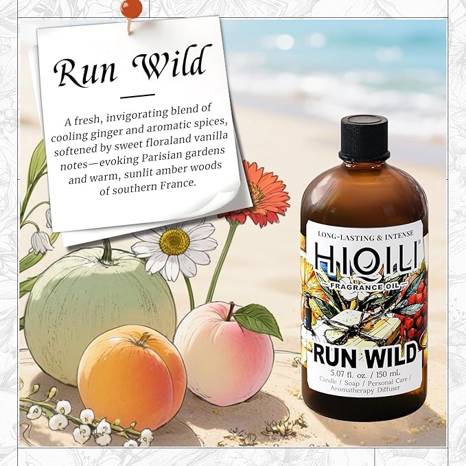 HIQILI Run Wild Fragrance Oil for Candle & Soap Making, Inspired by Cl.Klein E-Scape, Women's Perfume, Fresh Scents for Reed Diffuser, Wool Dryer Balls - 5.07 Fl Oz