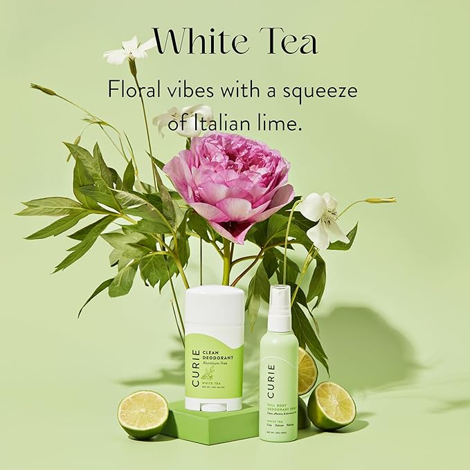Curie Aluminum Free Deodorant - Coconut Nectar + White Tea - Natural Deodorant, Paraben Free, Cruelty Free, Non-Toxic, Vegan (2pk)
