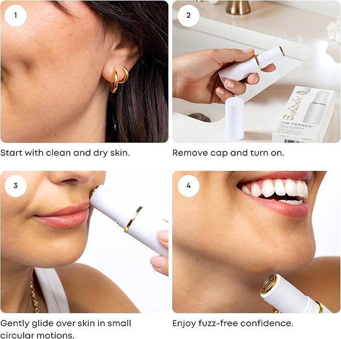 Bushbalm Touch-Up Trimmer - Painless Hair Remover for Face, Bikini, and Stray Hairs - Waterproof Cordless Rechargeable Grooming Tool with LED Light - Frankie