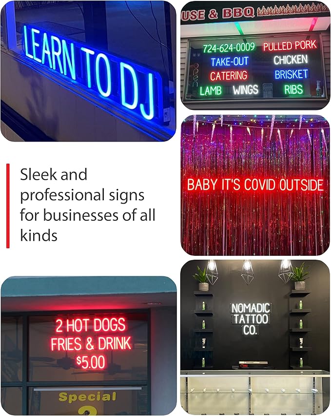 SpellBrite MANICURES Sign | Nail Salon-Related Sign with Neon Look, Red LED Light Source | 33.9" x 6.3"