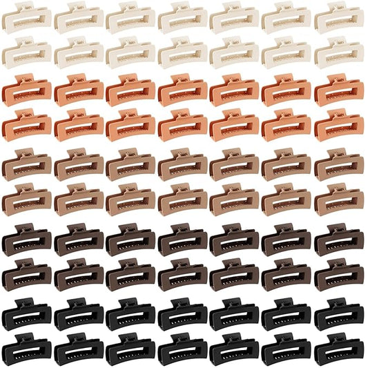 XunYee 100 Pcs Hair Claw Clips Bulk Large Square Jaw Headwear Clips Set for Women Nonslip Rectangle Hair Accessories Clip for Girl Women Gifts Beauty(4.1'',Classic Colors)