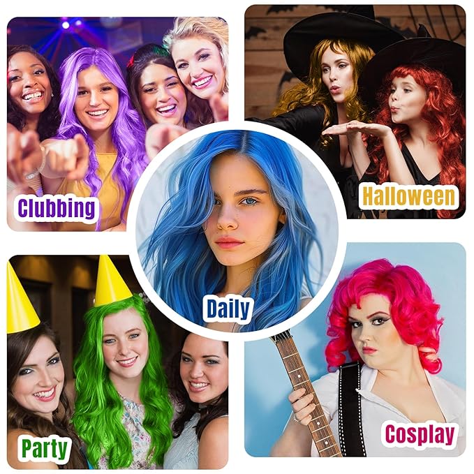 Permotary 6 Colors Temporary Hair Color Wax Styling Cream Mud, Temporary Hair Dye Wax Great for Party, Cosplay, Halloween,Fancy Dress, In Total Capcity 25.38 OZ (6 Colors)