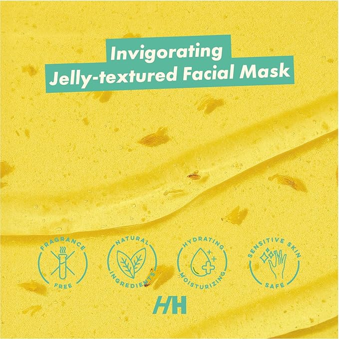 Handmade Heroes Sip The Tea Calming Gel Mask – Soothing Hydrating Facial with Chamomile, Jasmine & Hyaluronic Acid – Vegan Skincare for Dry, Sensitive Skin – Skin Plumping Rinse Off Formula 3.4 Fl oz