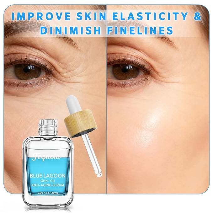 Blue Lagoon GHK-Cu Lifting & Firming Face Serum by TEQUEIA Dual-Phase Water-Oil Blue Copper Peptide Anti-Aging with Niacinamide & Hyaluronic Acid, Collagen Booster for Wrinkles & Elasticity