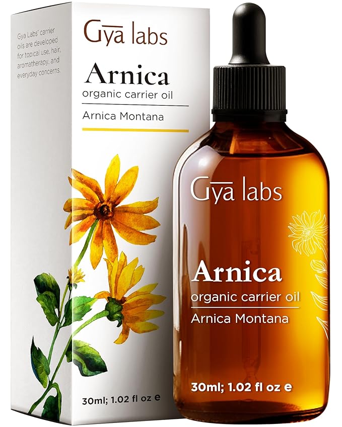 Gya Labs Arnica Carrier Oil - 1 Fl Oz - for Hair, Skin, Face, Scalp & Body Massage