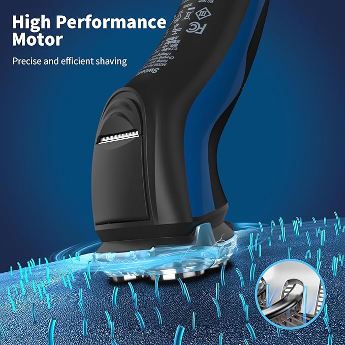 SweetLF Electric Razor for Men, IPX7 Waterproof, Wet & Dry Shaving, Pop-up Trimmer, Type C Rechargeable, Corded & Cordless, Father's Day Gift