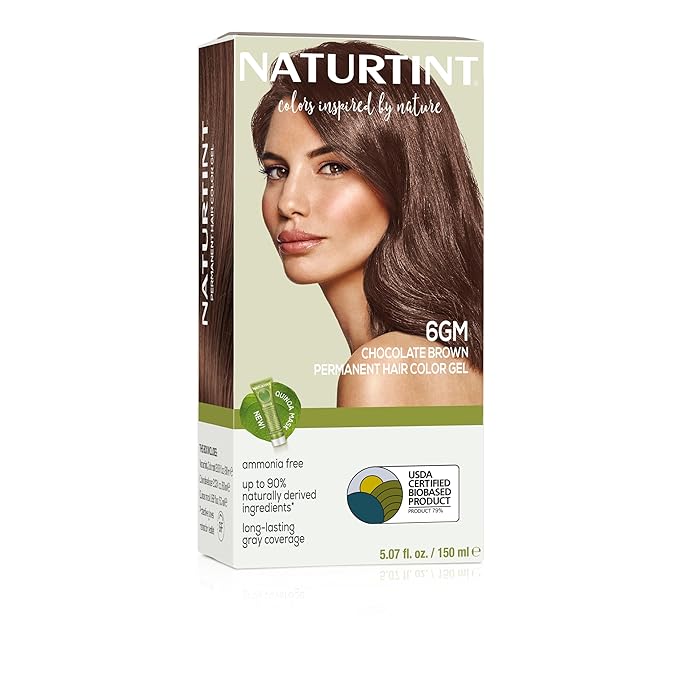 Naturtint 6GM Chocolate Brown Permanent Hair Color (Pack of 1), Ammonia Free, Vegan, Cruelty Free, up to 100% Gray Coverage, Long Lasting Results (Packaging may vary)
