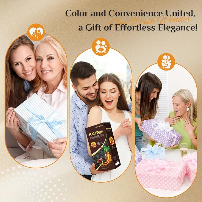 Hair Dye Shampoo in Dark Wine Red - Washes In Rich Color, Easy At-Home Color Shampoo Hair Dye for Women & Men, 3-in-1 Hair Color & Care for Natural-Looking Gray Coverage, Instant & Long-Lasting, 500ml