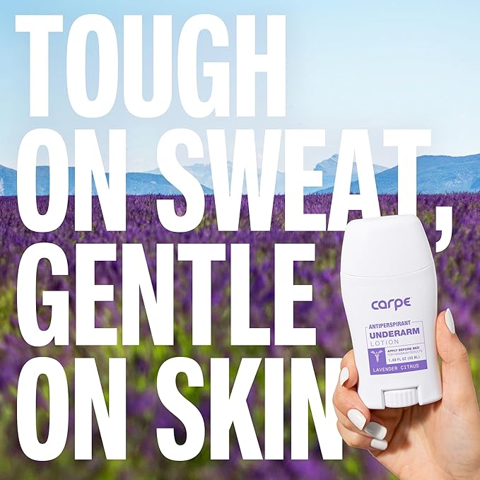 Carpe Underarm Antiperspirant and Deodorant, Clinical strength with Lavender Citrus scent, Combat excessive sweating Stay fresh and dry, Great for hyperhidrosis