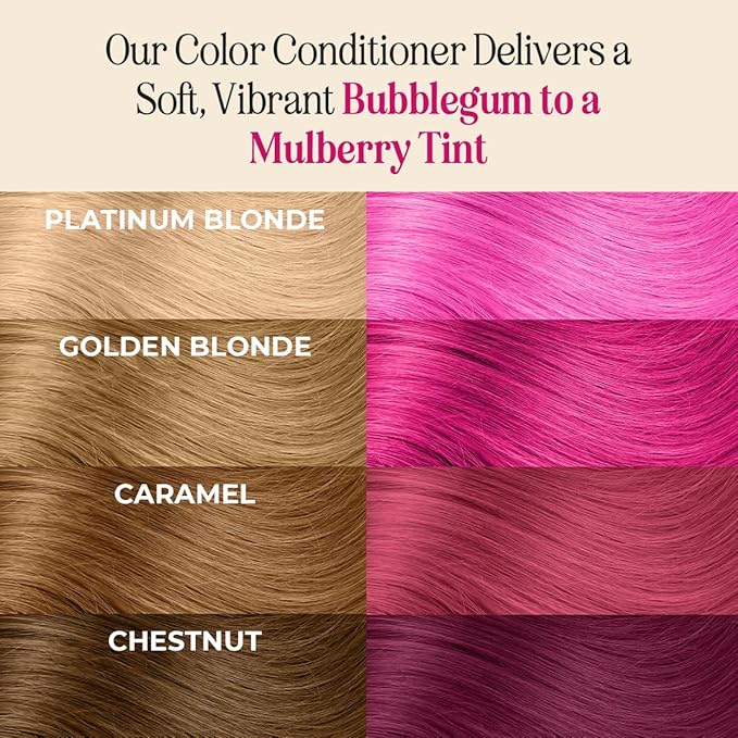 INH Semi Permanent Hair Color | Color Depositing Conditioner | Pink Hair Dye | No Bleach, No Peroxide Temporary Flamingo Topaz Tint for Women, Men | Vegan, Ammonia Free, Sulfate Free, Ready to Use 6oz