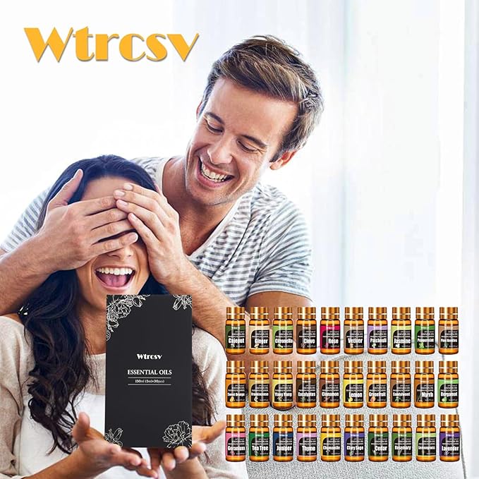 Essential Oils Set - Essential Oils - Perfect for Diffuser, Humidifier,Aromatherapy, Massage,Skin & Hair Care,30x5 ml