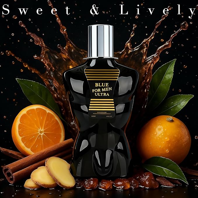 Blue for M Ultra for M, Men's Cologne Gift, Long Lasting EDP, Aura of Elitism & Modern Style, Perfume for Business, Commute and Casual Use, 3.4 Fl Oz