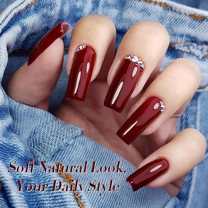 Born Pretty Red Burgundy Gel Nail Polish Dark Wine Red Color Nail Art Design Manicure DIY Salon Home 15ml