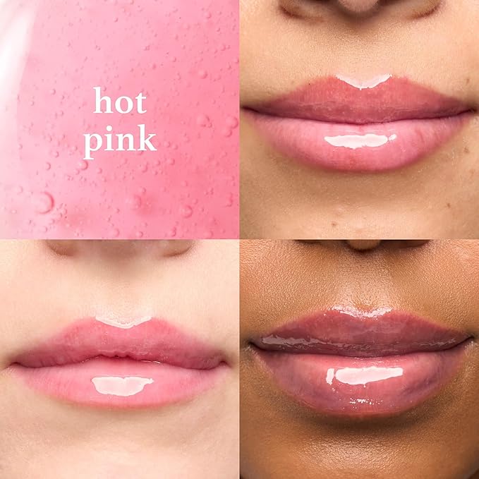 Julep So Plush Glossy Lip Oil – Hydrating Lip Tint with Apricot, Avocado & Jojoba Oils – Non-Sticky Shine, Moisturizing Lip Gloss for Soft, Nourished Lips – Vegan & Cruelty-Free (04 Hot Pink)