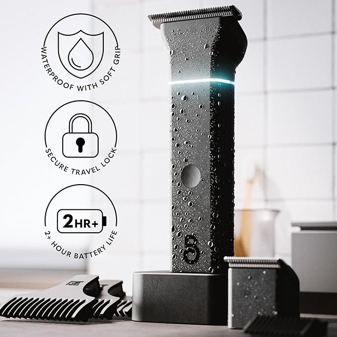 The Beard Club Manscape Body Hair Trimmer for Men, Pubic Hair Trimmer for Men & Ball Trimmer - Mens Body Shaver, Ceramic Blade Ball Shaver - Rechargeable, Electric, Waterproof Wet or Dry Clippers