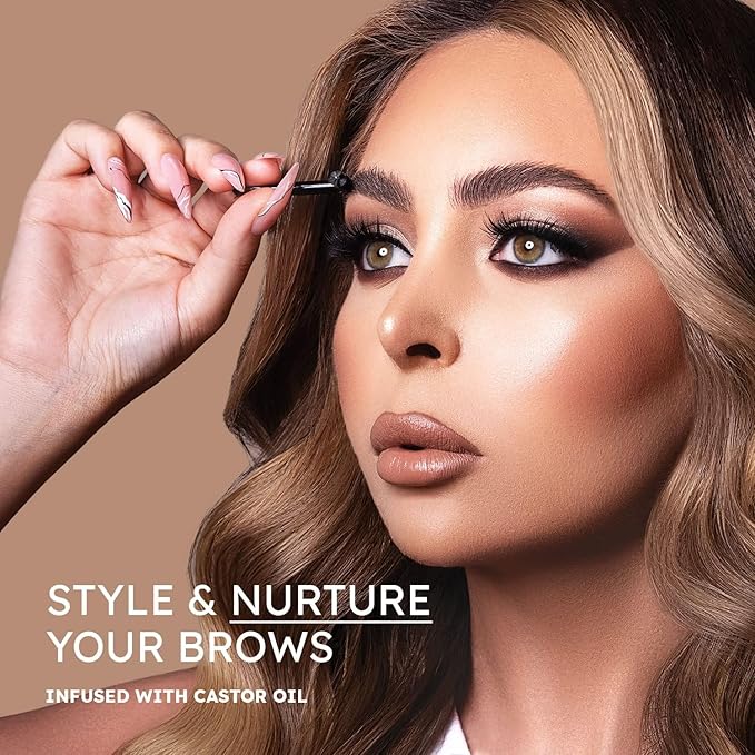 Brow Seal with Castor Oil - Clear Eyebrow Gel, Waterproof Eyebrow Makeup, Styling Wax for Feathered & Fluffy Brows - 1 OZ