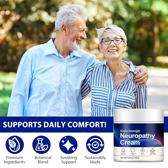 FANSHI Neuropathy Cream Extra Strength, Nerve Comfort Cream with Natural Oils - Fast Absorbing, Non-Greasy Moisturizing Cream for Physical Activity & Wellness- Feet, Hands, Legs - 4.23 oz
