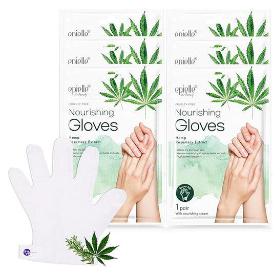 Epielle Nourishing Hand Mask 6 Pairs, Deep Moisturizing Gloves for Dry, Cracked Hands, Self Care Gifts for Women, Spa Kit, Stocking Stuffers, Thanksgiving Essentials