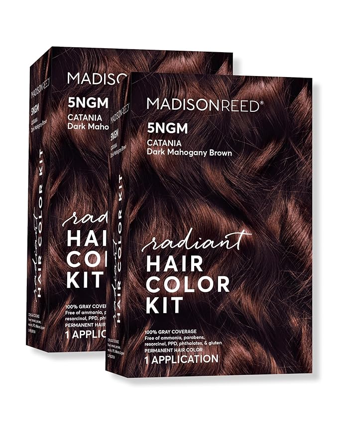 Madison Reed Radiant Hair Color Kit | 5NGM Dark Cinnamon Brown with Gold Mahogany Tones (Catania Brown) for 100% Gray Hair Coverage | Dimensional Permanent Hair Dye | PPD-Free & Ammonia-Free | 2 Pack