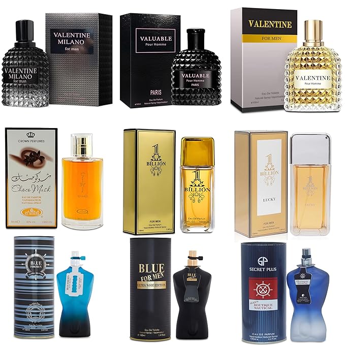 Men's Cologne Sampler Set (100ml Each*9PCS) | Luxury Fragrance Variety Pack for Men | Woodsy, Citrus, Spicy & Fresh Scents | Gift Ready Collection(Combo Set O)