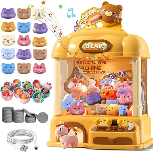 Mini Claw Machine for Kids, Arcade Game Toy for Ages 8-13, Candy Vending Toys for Girls and Boys, Electronic Claw Game Machine for Party with Lights Sound, Christmas Birthday Gifts for Ages 4+