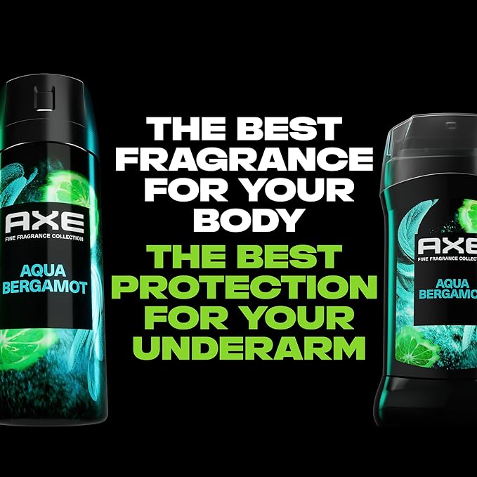 AXE Fine Fragrance Collection Premium Deodorant Body Spray for Men Aqua Bergamot with 72H Odor Protection and Freshness Infused with Aqua, Bergamot, and Sage Essential Oils 4 oz