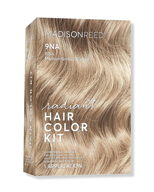 Madison Reed Radiant Hair Color Kit | 9NA Medium Cool Blonde with Ash Undertones (Pisa Blonde) for 100% Gray Hair Coverage | Dimensional Permanent Hair Dye | PPD-Free & Ammonia-Free | 1 Pack