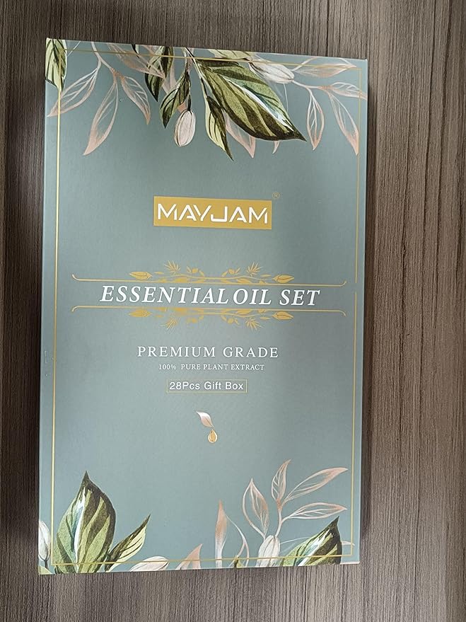 MAYJAM Top 28 Essential Oil Set for Diffuser Massage, 24x5ml Essential Oil Singles, 4x10ml Essential Oil Blends for Home Office Yoga