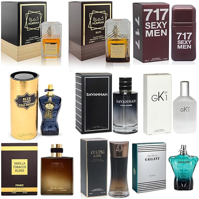 Men's Cologne Sampler Set (100ml Each*9PCS) | Luxury Fragrance Variety Pack for Men | Woodsy, Citrus, Spicy & Fresh Scents | Gift Ready Collection(Combo Set E)