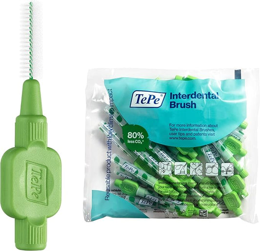 TePe Pack of 25 Interdental Brush Original, Soft Dental Brush for Teeth Cleaning, 5, Green
