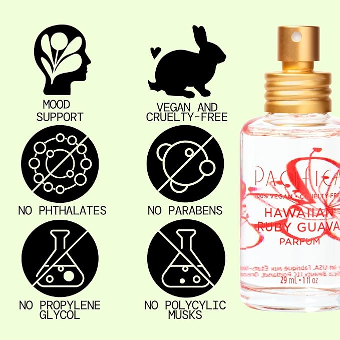 Pacifica Hawaiian Ruby Guava Spray Perfume - Vegan, Cruelty-Free Personal Fragrance with Essential Oils