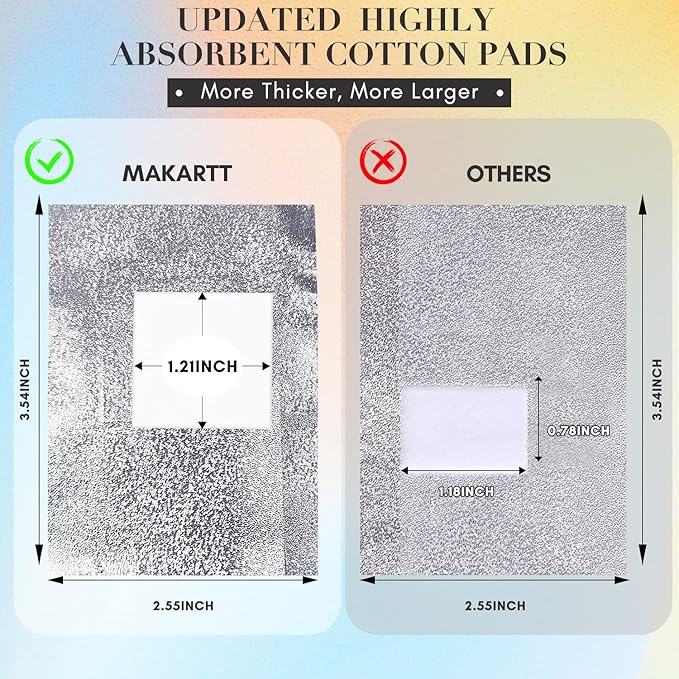 Makartt Nail Polish Remover Set - 200 pcs Foil Nail Wraps with Cuticle Pusher, Soak Off Foils for Gel Remover with Lint-Free Larger Cotton Pads for Gel Polish Removal at Home