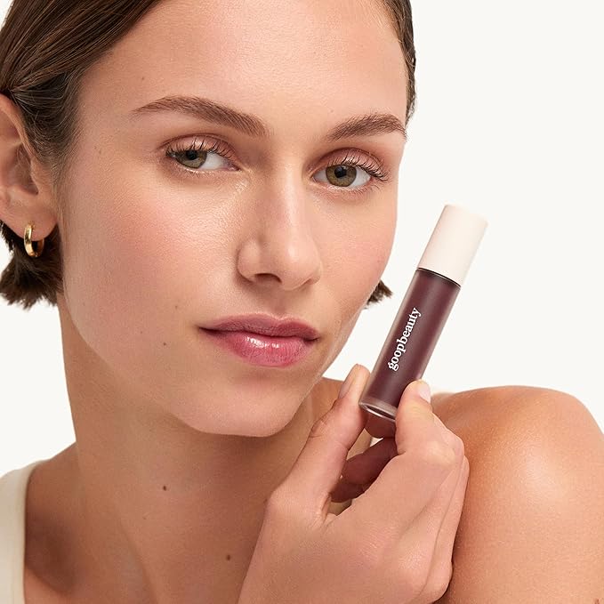 goop Beauty Hydra-Barrier Gel Gloss | Hydrating Lip Gloss to Moisturize & Plump Lips | Hyaluronic Acid & Vitamin E | Fig - Sheer Aubergine | 0.13 oz