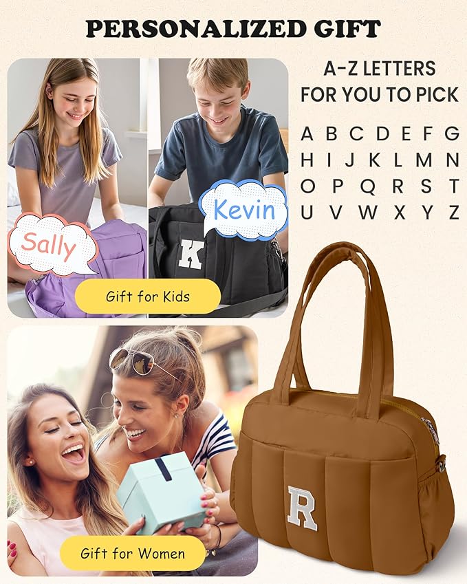Teen Girl Gifts-Duffle Bag with Letter, Carry On Bags for Women，Overnight Bag with Wet Pocket，College Girl Gift-Lightweight Travel Bags Personalized Gym Tote with Makeup Pouch