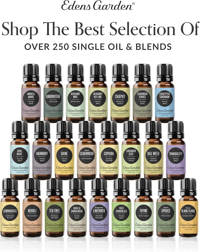 Edens Garden Essential Oils De-Stress 6 Set – 100% Pure Therapeutic Grade, Undiluted Aromatherapy Blends for Relaxation, Calming & Mood – Ideal for Diffusers, Home, Office & Self-Care, 10 ml/ 6 Pack