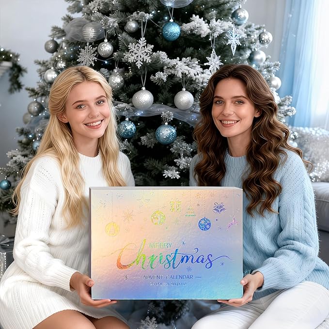 Advent Calendar 2025 for Adults Women, 24 Days Advent Beauty Calendar for Teen Girls Christmas Countdown Calendars Bath Body Spa Self Care Gift Basket for Mom Wife Girlfriend Sister Grandma Friend Her