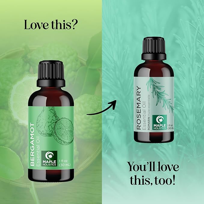 Bergamot Essential Oil for Diffuser Aromatherapy - 100% Pure Citrus Bergamot Oil for Hair Skin and Nails Plus Undiluted Relaxing Aromatherapy Essential Oil for Diffusers Baths and Topical Uses 1oz