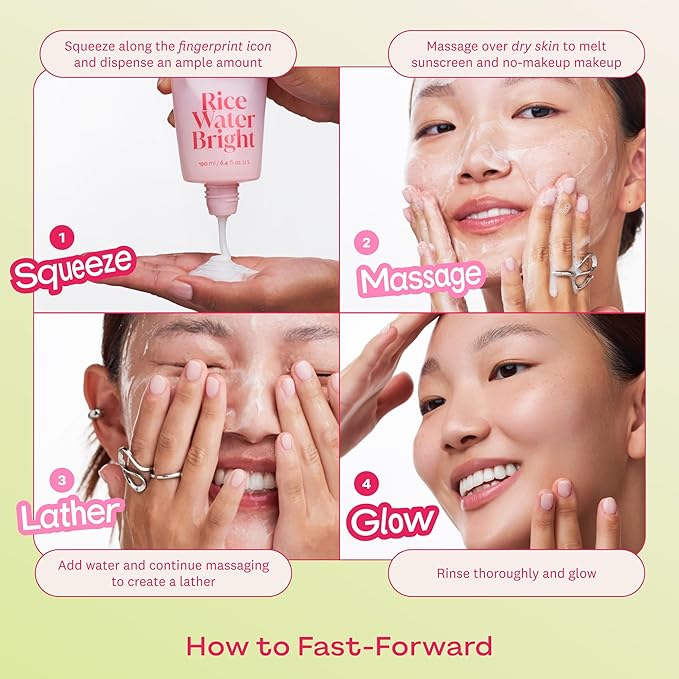 The Face Shop Rice Water Bright Milk & Jelly Double Cleanser, Double Cleansing in Half the Time, 2-in-1 Makeup Remover & Face Wash, Hydrating & Moisturizing, Korean Skin Care, Vegan, 6.4 fl. oz.